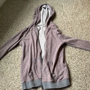 Pink/grey striped sweatshirt